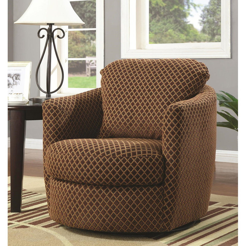 Latitude Run® JamieLee Diamond Patterned Upholstered Round Swivel